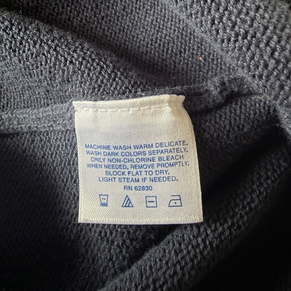 Lands End Cotton Crew Neck Sweater Navy M Med Medium - Picture 5 of 5